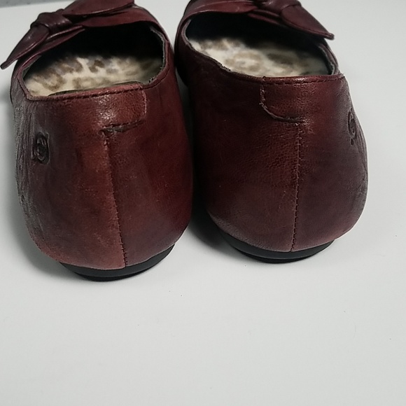 Born Red Leather Bow Ballet Flats 9 - Picture 5 of 7